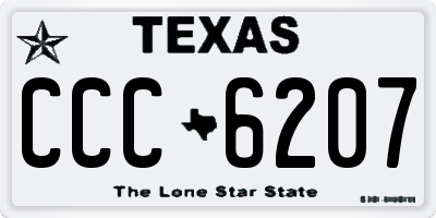 TX license plate CCC6207