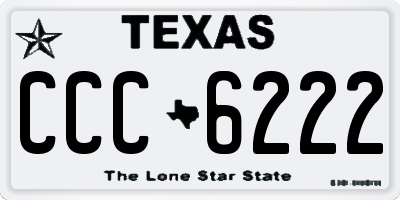 TX license plate CCC6222