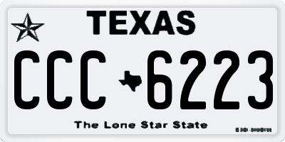 TX license plate CCC6223