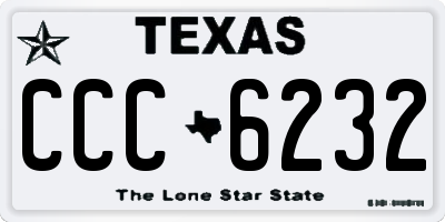 TX license plate CCC6232
