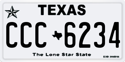TX license plate CCC6234