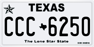 TX license plate CCC6250