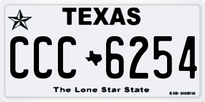 TX license plate CCC6254