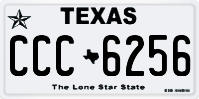 TX license plate CCC6256