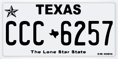 TX license plate CCC6257