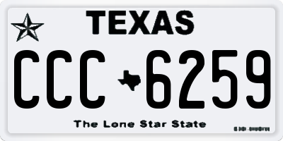 TX license plate CCC6259