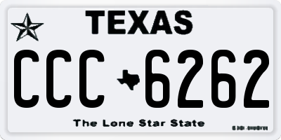TX license plate CCC6262