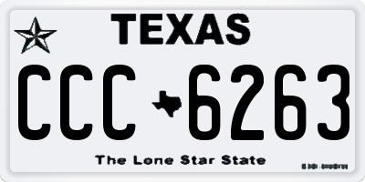 TX license plate CCC6263