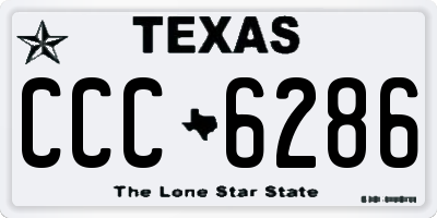 TX license plate CCC6286