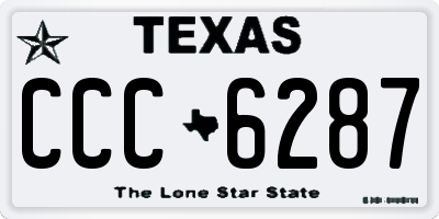 TX license plate CCC6287