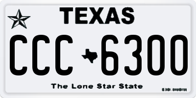TX license plate CCC6300