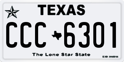 TX license plate CCC6301
