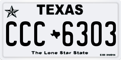 TX license plate CCC6303