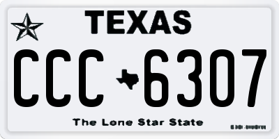 TX license plate CCC6307