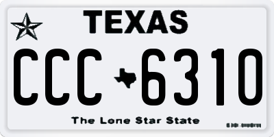TX license plate CCC6310