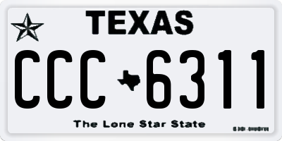 TX license plate CCC6311