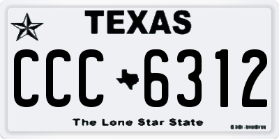 TX license plate CCC6312