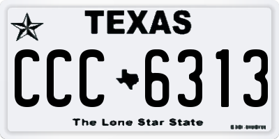 TX license plate CCC6313