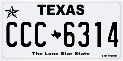 TX license plate CCC6314