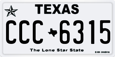 TX license plate CCC6315