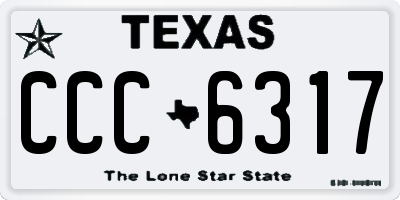 TX license plate CCC6317