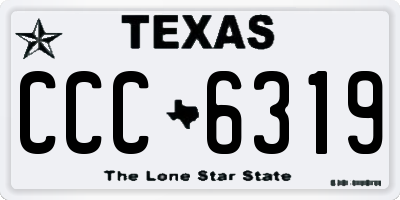 TX license plate CCC6319
