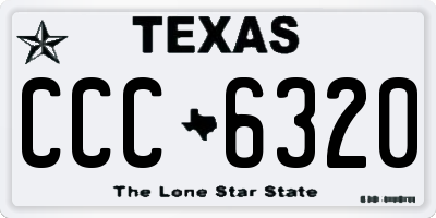 TX license plate CCC6320