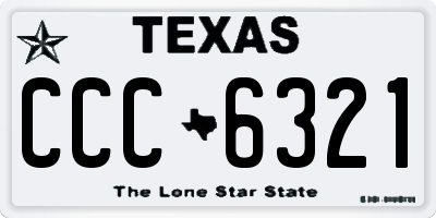 TX license plate CCC6321