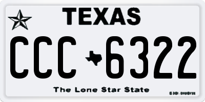 TX license plate CCC6322