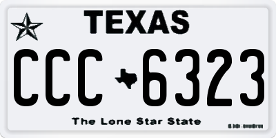 TX license plate CCC6323