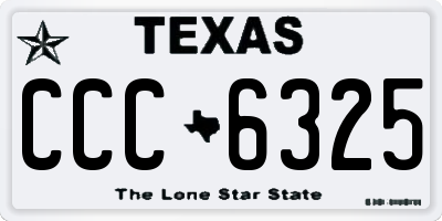 TX license plate CCC6325