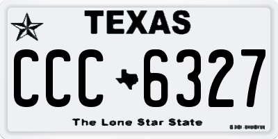TX license plate CCC6327