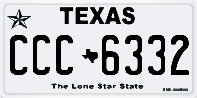 TX license plate CCC6332