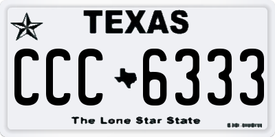 TX license plate CCC6333