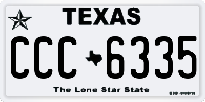 TX license plate CCC6335