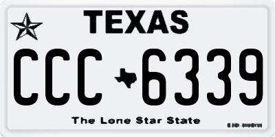 TX license plate CCC6339