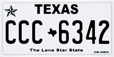 TX license plate CCC6342