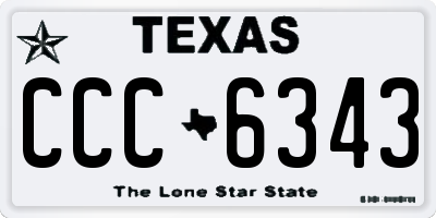 TX license plate CCC6343