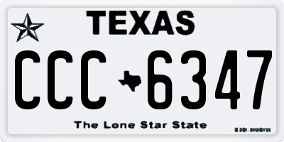 TX license plate CCC6347