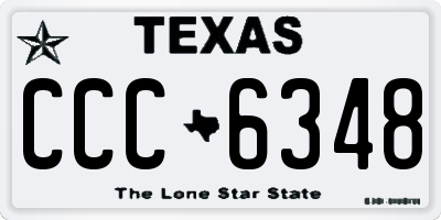 TX license plate CCC6348