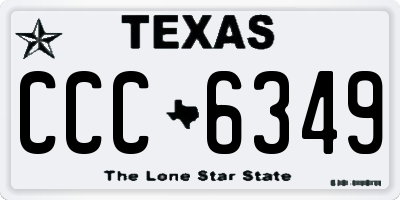 TX license plate CCC6349