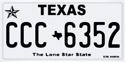 TX license plate CCC6352
