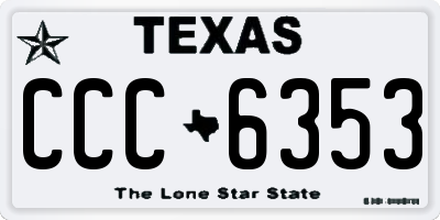 TX license plate CCC6353