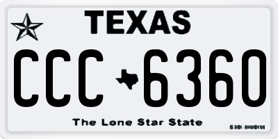 TX license plate CCC6360