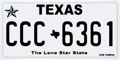 TX license plate CCC6361