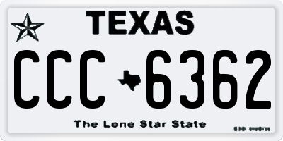 TX license plate CCC6362