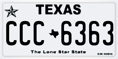 TX license plate CCC6363
