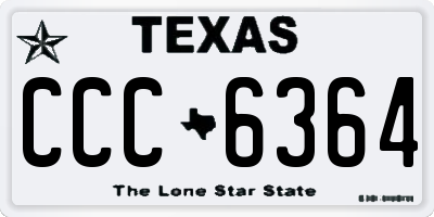 TX license plate CCC6364