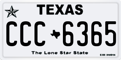 TX license plate CCC6365