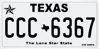 TX license plate CCC6367